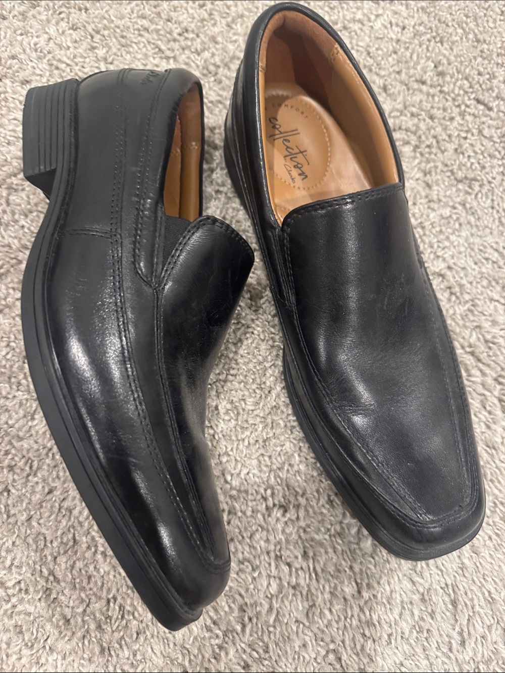 Dexter Black Leather Slip-On Dress Loafers